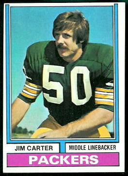 Jim Carter 1974 Topps football card