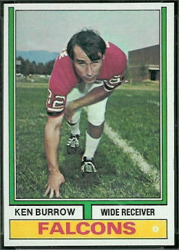 Ken Burrow 1974 Topps football card