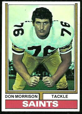 Don Morrison 1974 Topps football card