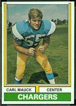 Carl Mauck 1974 Topps football card