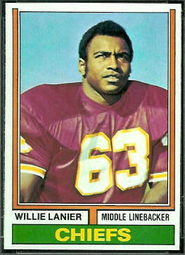 Willie Lanier 1974 Topps football card
