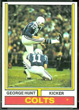 George Hunt 1974 Topps football card