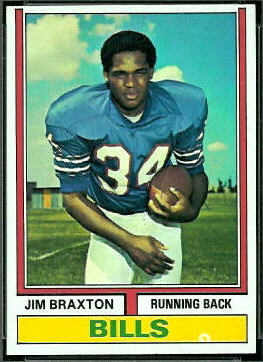 Jim Braxton 1974 Topps football card