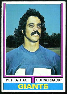 Pete Athas 1974 Topps football card
