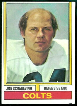 Joe Schmiesing 1974 Topps football card