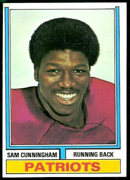Sam Cunningham 1974 Topps football card Sam Cunningham 1974 Topps football card
