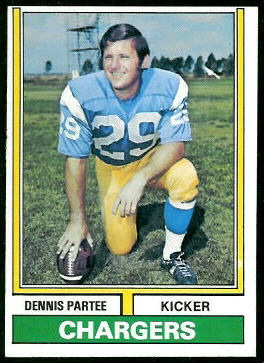 Dennis Partee 1974 Topps football card