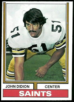 John Didion 1974 Topps football card