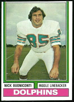 Nick Buoniconti 1974 Topps football card