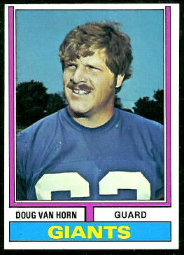 Doug Van Horn 1974 Topps football card