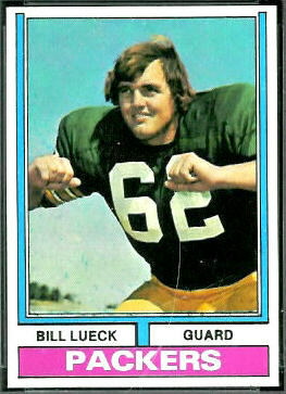 Bill Lueck 1974 Topps football card