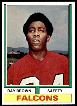 Ray Brown 1974 Topps football card