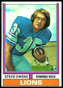 Steve Owens 1974 Topps football card