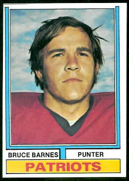 Bruce Barnes 1974 Topps football card