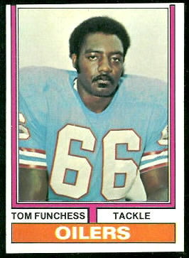 Tom Funchess 1974 Topps football card