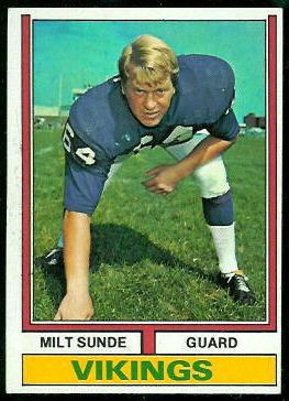 Milt Sunde 1974 Topps football card