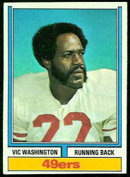 Vic Washington 1974 Topps football card