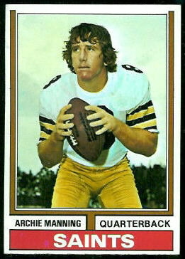 Archie Manning 1974 Topps football card