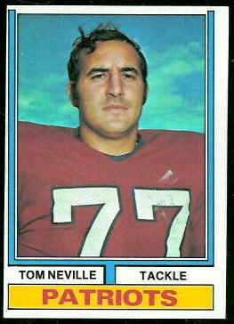 Tom Neville 1974 Topps football card