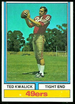 Ted Kwalick 1974 Topps football card