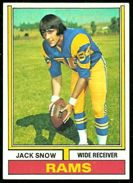 Jack Snow 1974 Topps football card