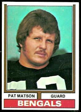 Pat Matson 1974 Topps football card