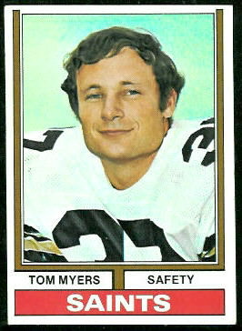 Tom Myers 1974 Topps football card