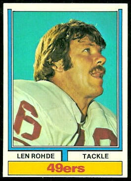 Len Rohde 1974 Topps football card