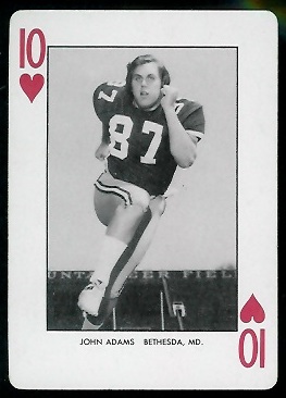 John Adams 1974 West Virginia Playing Cards football card