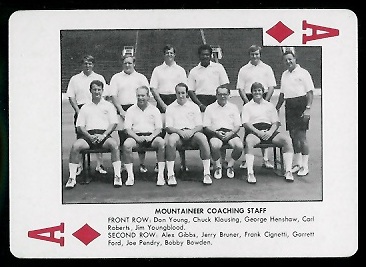 Mountaineer Coaching Staff 1974 West Virginia Playing Cards football card