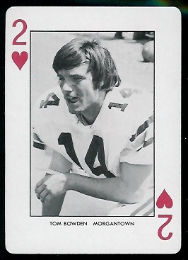Tommy Bowden 1974 West Virginia Playing Cards football card