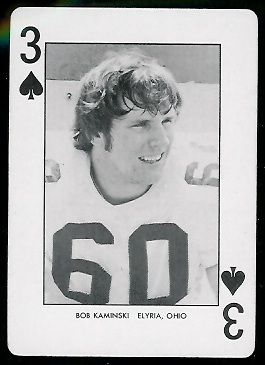 Bob Kaminski 1974 West Virginia Playing Cards football card