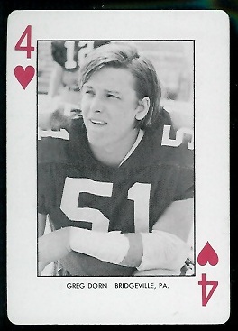 Greg Dorn 1974 West Virginia Playing Cards football card