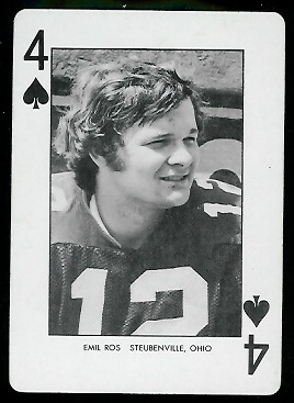 Emil Ros 1974 West Virginia Playing Cards football card