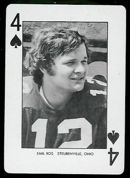 Emil Ros 1974 West Virginia Playing Cards football card Emil Ros 1974 West Virginia Playing Cards football card