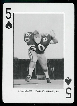 Brian Gates 1974 West Virginia Playing Cards football card