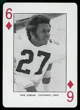 Paul Jordan 1974 West Virginia Playing Cards football card