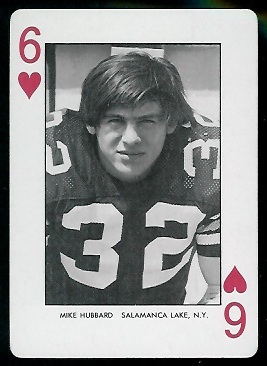 Mike Hubbard 1974 West Virginia Playing Cards football card