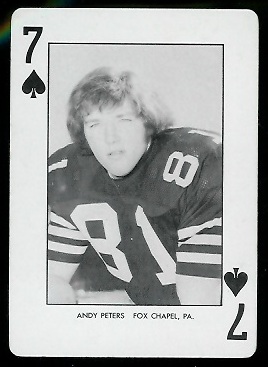 Andy Peters 1974 West Virginia Playing Cards football card
