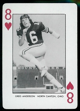 Greg Anderson 1974 West Virginia Playing Cards football card