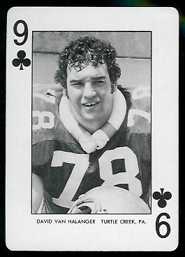 David Van Halanger 1974 West Virginia Playing Cards football card