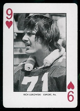 Rich Lukowski 1974 West Virginia Playing Cards football card