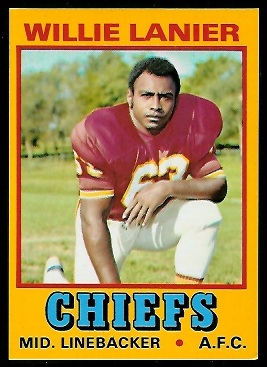 Willie Lanier 1974 Wonder Bread football card