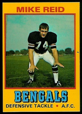 Mike Reid 1974 Wonder Bread football card