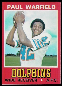 Paul Warfield 1974 Wonder Bread football card