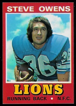 Steve Owens 1974 Wonder Bread football card