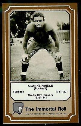 Clarke Hinkle 1975 Fleer Immortal Roll football card