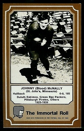 John McNally 1975 Fleer Immortal Roll football card John McNally 1975 Fleer Immortal Roll football card