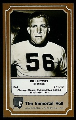 Bill Hewitt 1975 Fleer Immortal Roll football card Bill Hewitt 1975 Fleer Immortal Roll football card