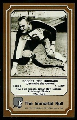 Cal Hubbard 1975 Fleer Immortal Roll football card